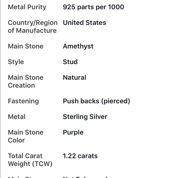 🔲Genuine AMETHYST STUDS 🔲 - Picture 6 of 6